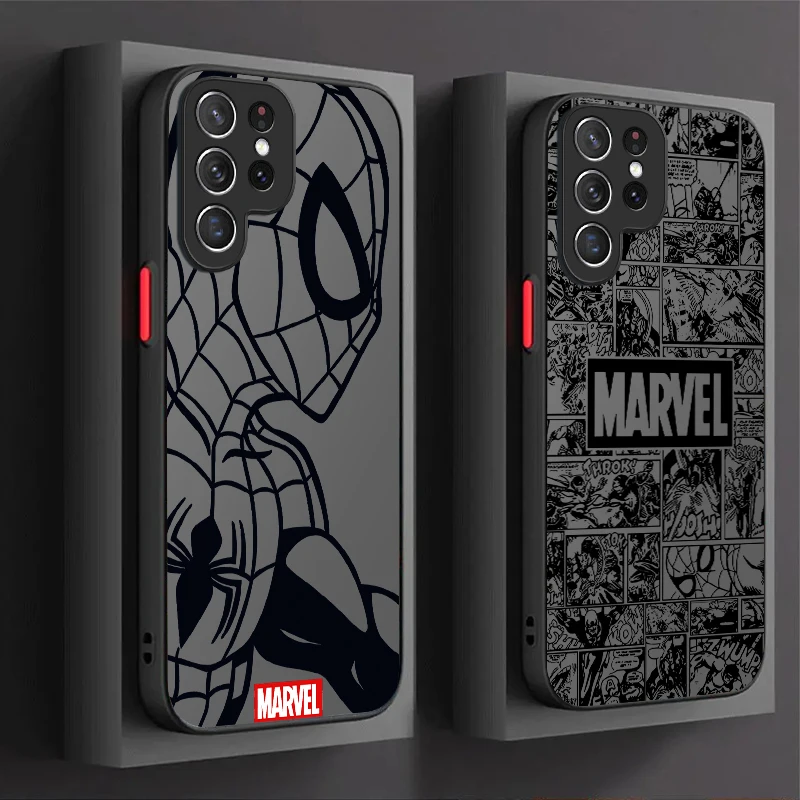 Marvel Spiderman Ironman Case For Samsung Galaxy S24 S23 S22 Ultra S21 S20 FE S10 Plus A15 A25 A35 A55 5G Note 20 10 Back Cover