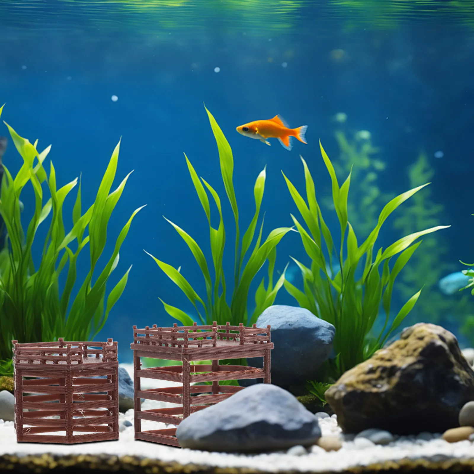 Miniature Chinese Style Platform Aquarium Decoration for Micro Landscape Terrarium Fish Tank Turtle Habitat Aquatic and