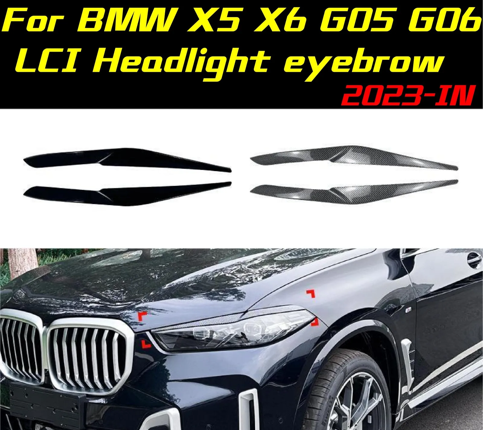 

2 шт. для BMW X5 X6 G05 G06 2023-IN LCI фары, брови, передняя лампа, свет, брови, тюнинг автомобиля, автомобильный аксессуар