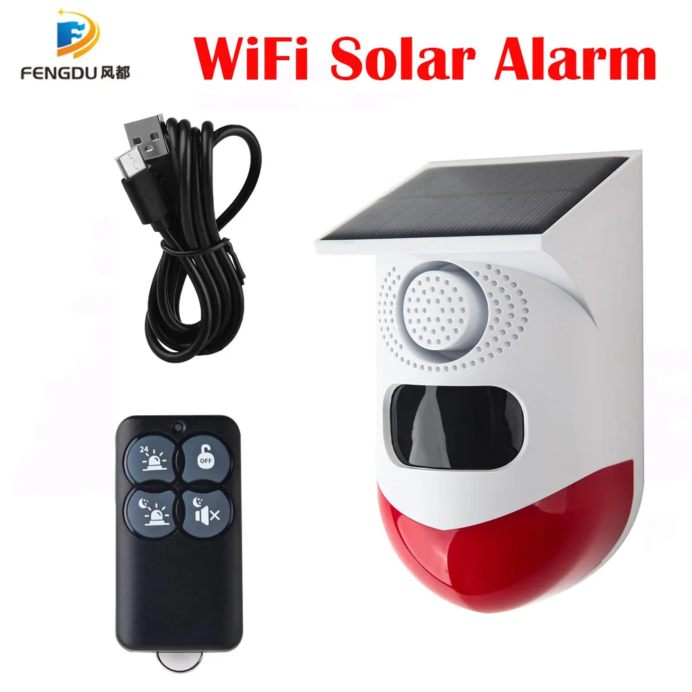 

Tuya Light Alarm with Motion Detector and Remote Controller 120db Sound Security Siren Light IP67 Waterproof