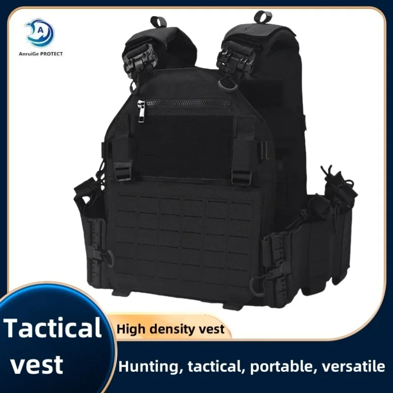 New Combat Vest 6094 Quick Release Lightweight Laser Cut Tactical Vest Black Gear Carry Hunting Tactical Vests