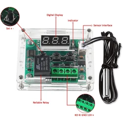 W1209 DC 12V Red/Blue heat cool temp thermostat temperature control switch temperature controller
