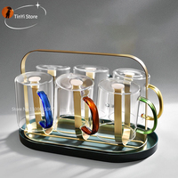 Japanese Heat-Resistant Transparent Glass with Handle Water Cup Home Net Celebrity Ins Drinking Juice Cup Wine Glasses