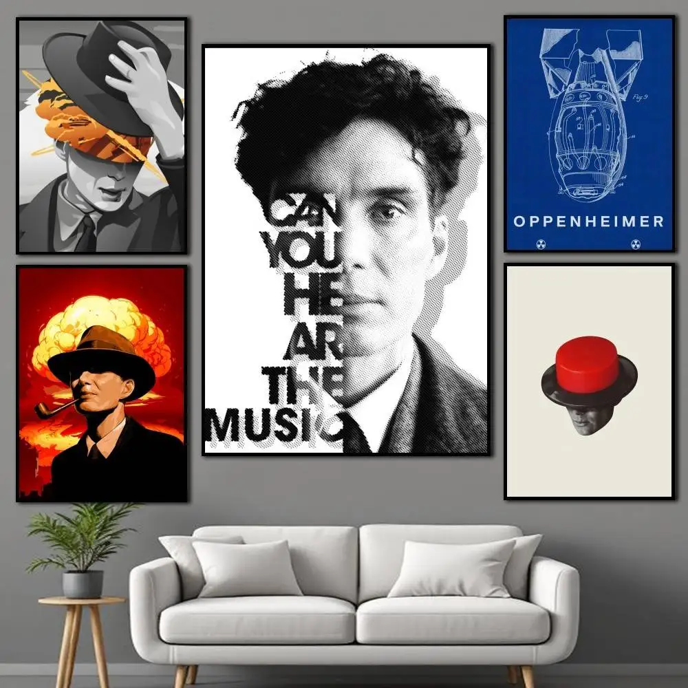 

NEW Design O-Oppenheimer Illustration Poster Self-adhesive Art Waterproof Paper Sticker Coffee House Bar Room Wall Decor