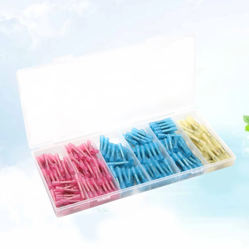 

200 pcs Waterproof Insulated Crimp Terminals Flat 3 Sizes Marine Auto Wiring Connectors Heat Shrink Tube Set Sleeving Wrap