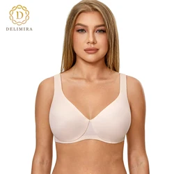 Women's Plus Size Minimizer Bra Underwire Non Padded Full Coverage Smooth Bras