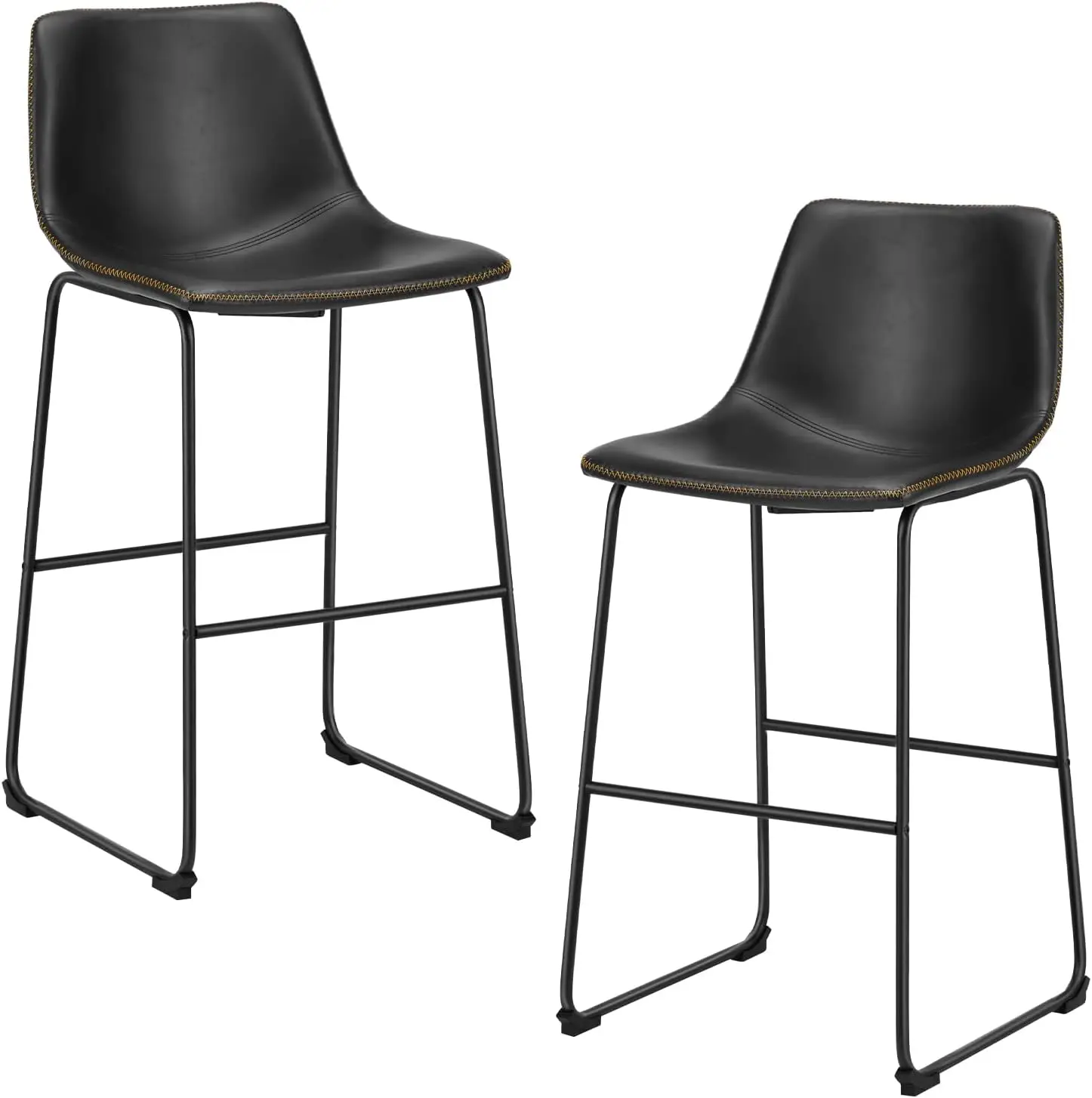 

Counter Height Bar Stools Set of 2, 30 inch Height Stool Faux Leather Barstools with Back, Armless Kitchen Island Countertop