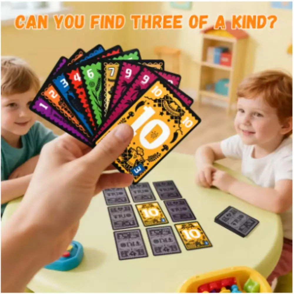 Jeu de cartes الثلاثي، juego de المجتمع de fête en famille، ليلة التناول، 3 إلى 6 ألعاب، البحث عن ثلاثية عربات متنوعة #5