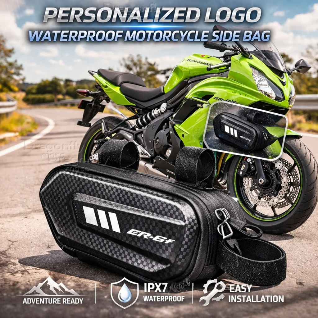 

Для мотоциклов Kawasaki ER-6F ER6F 2009-2016 ER6 F2015 2014 2013: Боковая сумка с индивидуальным логотипом, водонепроницаемая, жесткий корпус, седельная сумка