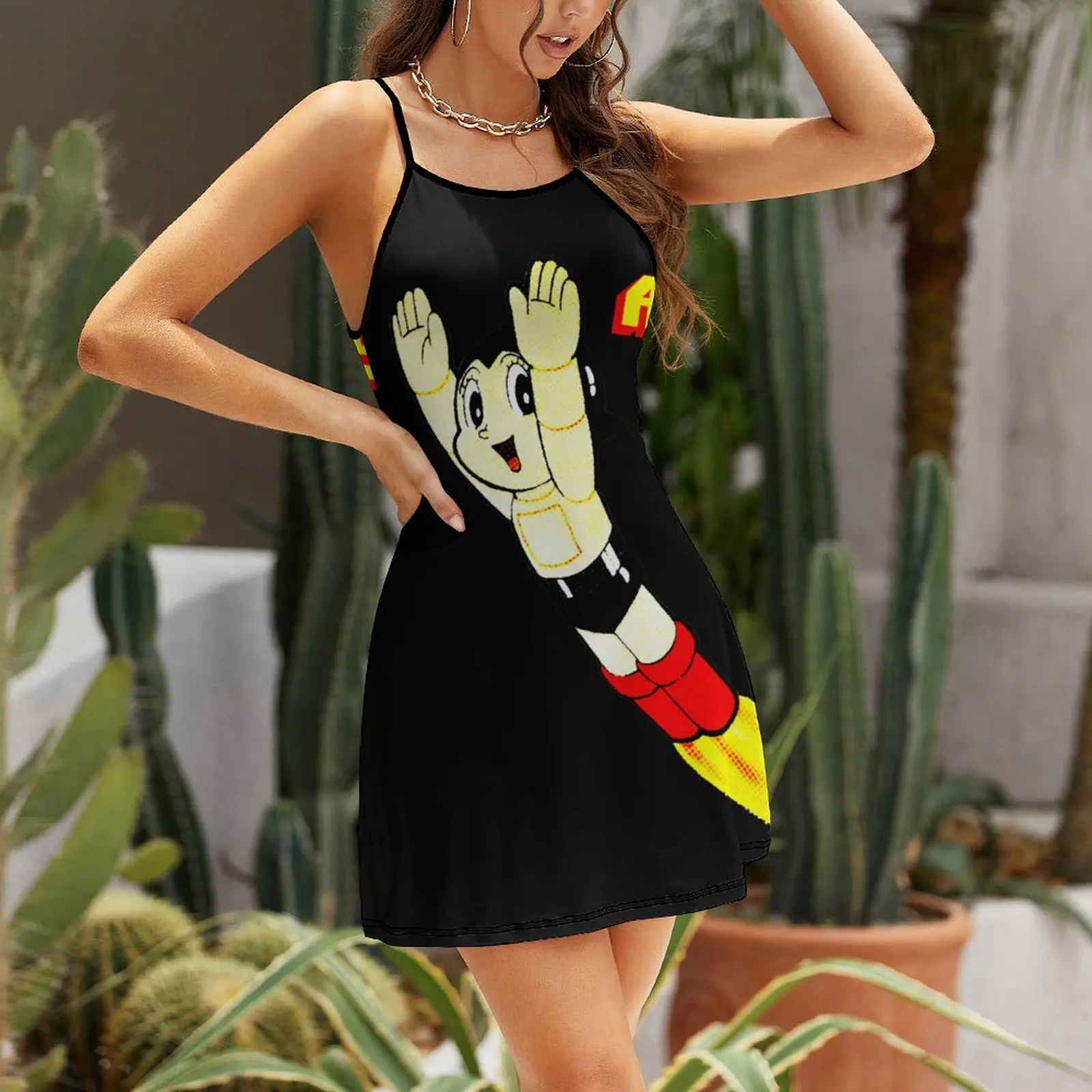 Exotic Tetsuwan Atom Anime Astro Boy 10  Women's Sling Dress Nerd Cocktails  Woman's Dress Dresses Graphic