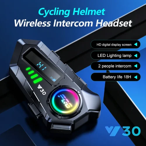 Imagen 2 del producto 1/2 Uds intercomunicador para motocicleta Bluetooth 6,0 auriculares casco para 2 conductores intercomunicador Moto impermeable intercomunicador para compartir música