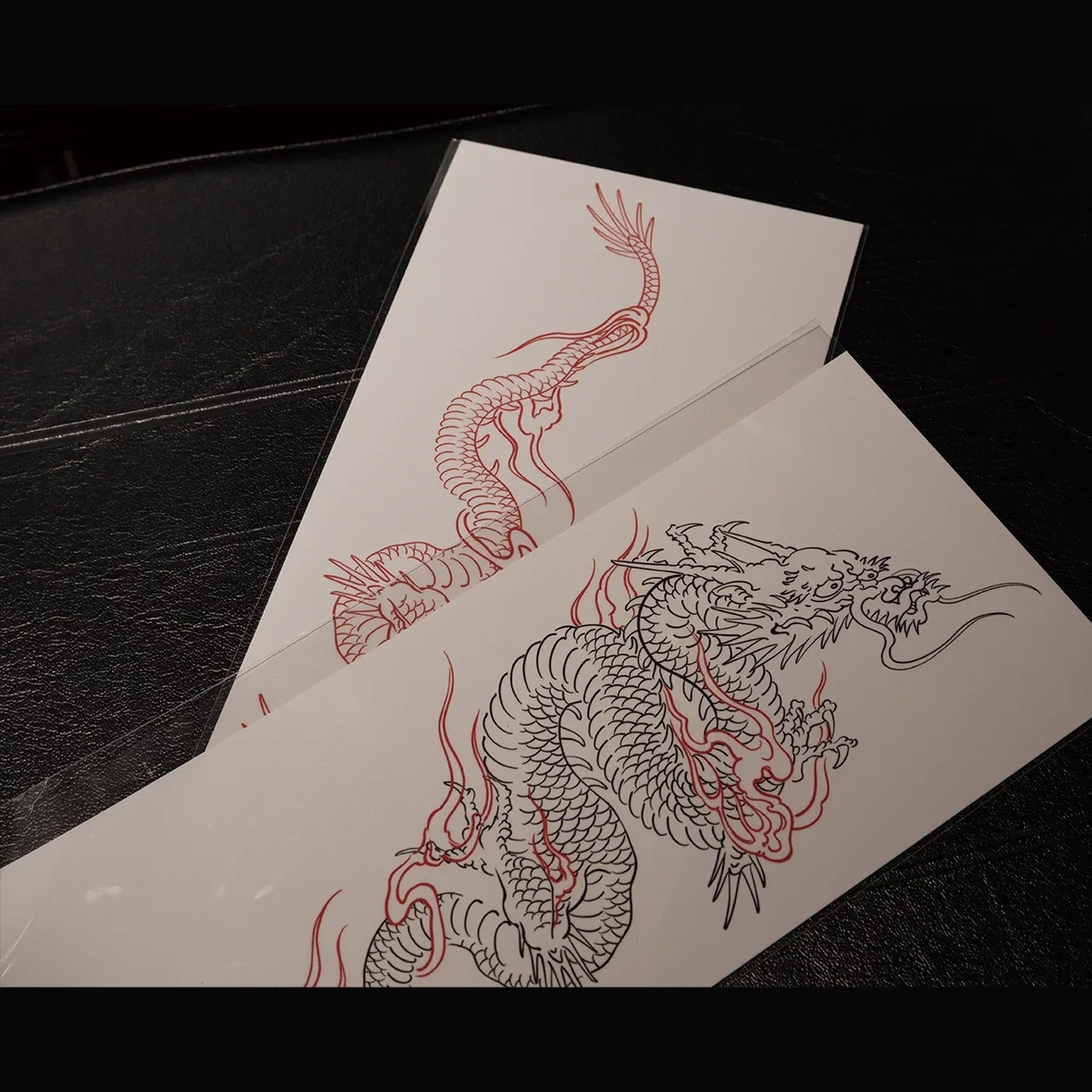 Waterproof Temporary Tattoo Sticker Double Color Chinese Dragon Arm Leg Waterproof Body Art Fake Tattoo Men Women Big Size