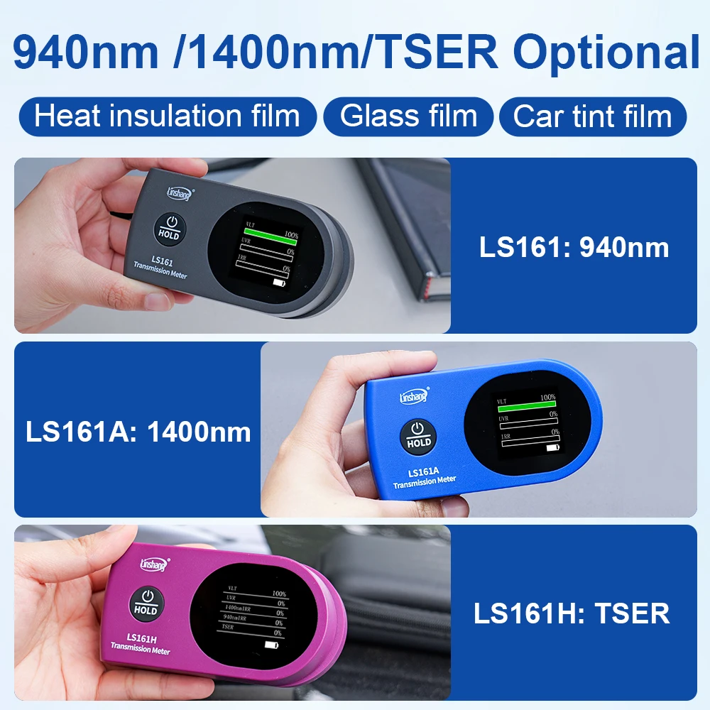 

Tint Meter TSER Tester 0.8mm Solar Film VLT IR UV Transmission Tint Meter for Film LS161H LS161 LS161A