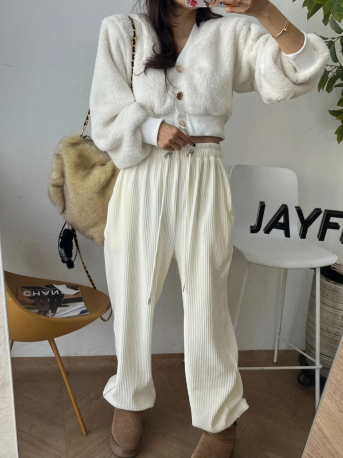 

Винтажные женские вельветовые повседневные брюки с высокой талией, свободного кроя, струящиеся, с манжетами, длинные, модные, с эластичным поясом на шнурке