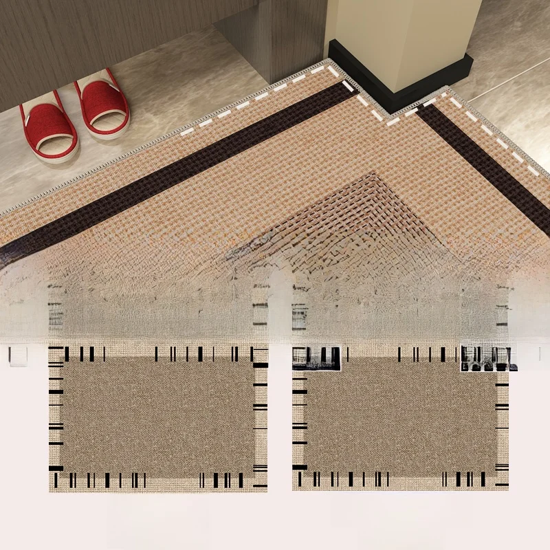

Modern Simplici een Color Jute Pattern Door Mat Indoor Entrance Rug Pure Color Faux Jute Door Mat Dust Removal Carpet