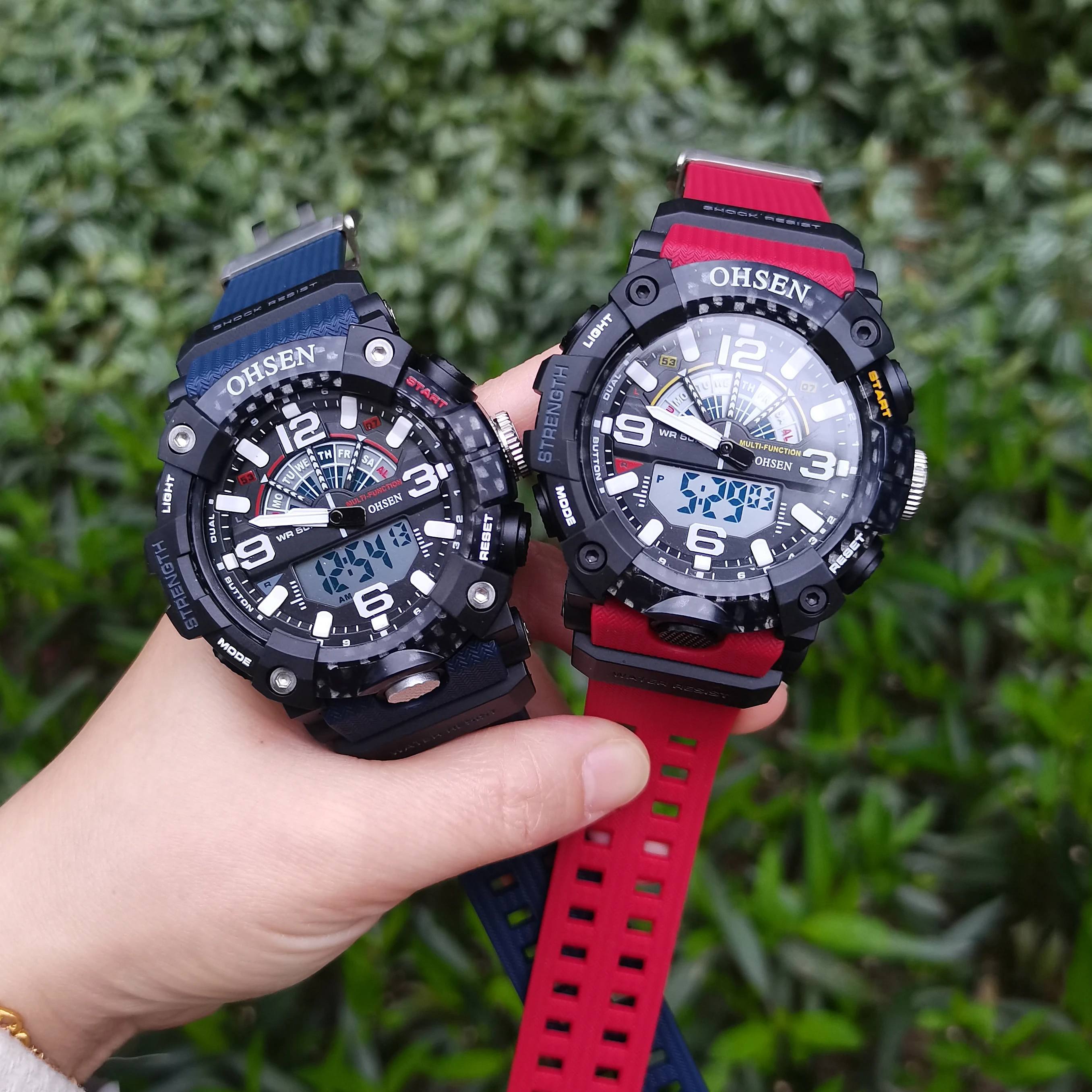 Outdoor Sport Watch for Men Waterproof Red Military Digital Wristwatches Relogio Masculino Tactical Dual Time Quartz Clocks