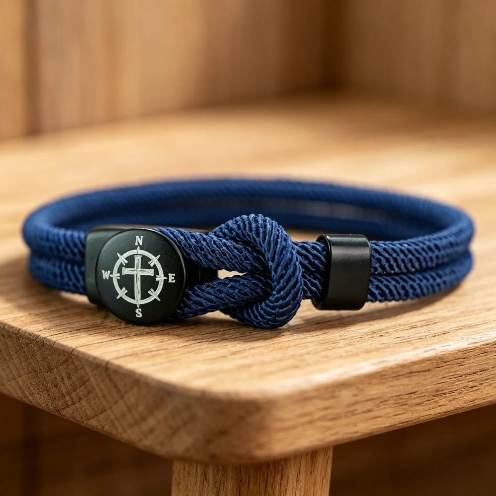 Noter Stylish Viking Compass Bracelet For Men Premium Selected 4mm Cord Multiple Colors Available Nautical Surf Wrist Jewelry
