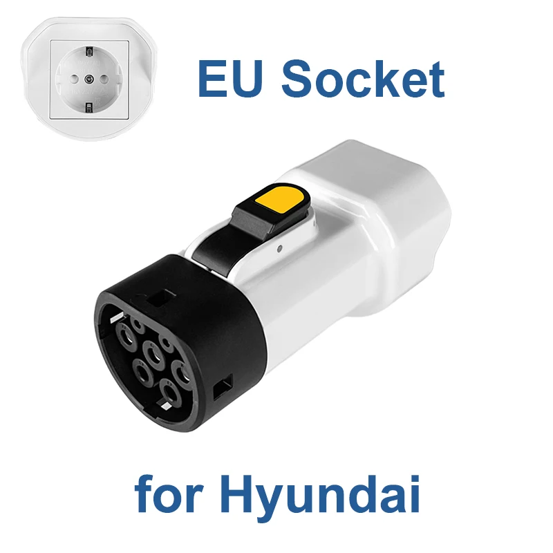 EVqiaoyi Type2 V2L Ontlader Adapter 16A 3.5KW Type2 Auto Ontlading Plug met EU Socket voor Camping, BYD Jaecoo MG Renault