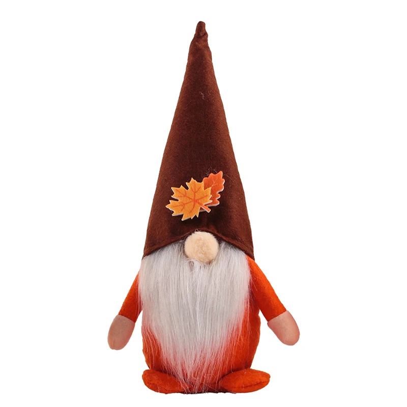 Lovely Pumpkin Fall Gnome For Halloween & Christmas Desktop Plush Ornament Nordic Swedish Nisse Elf Dwarf Home Decor