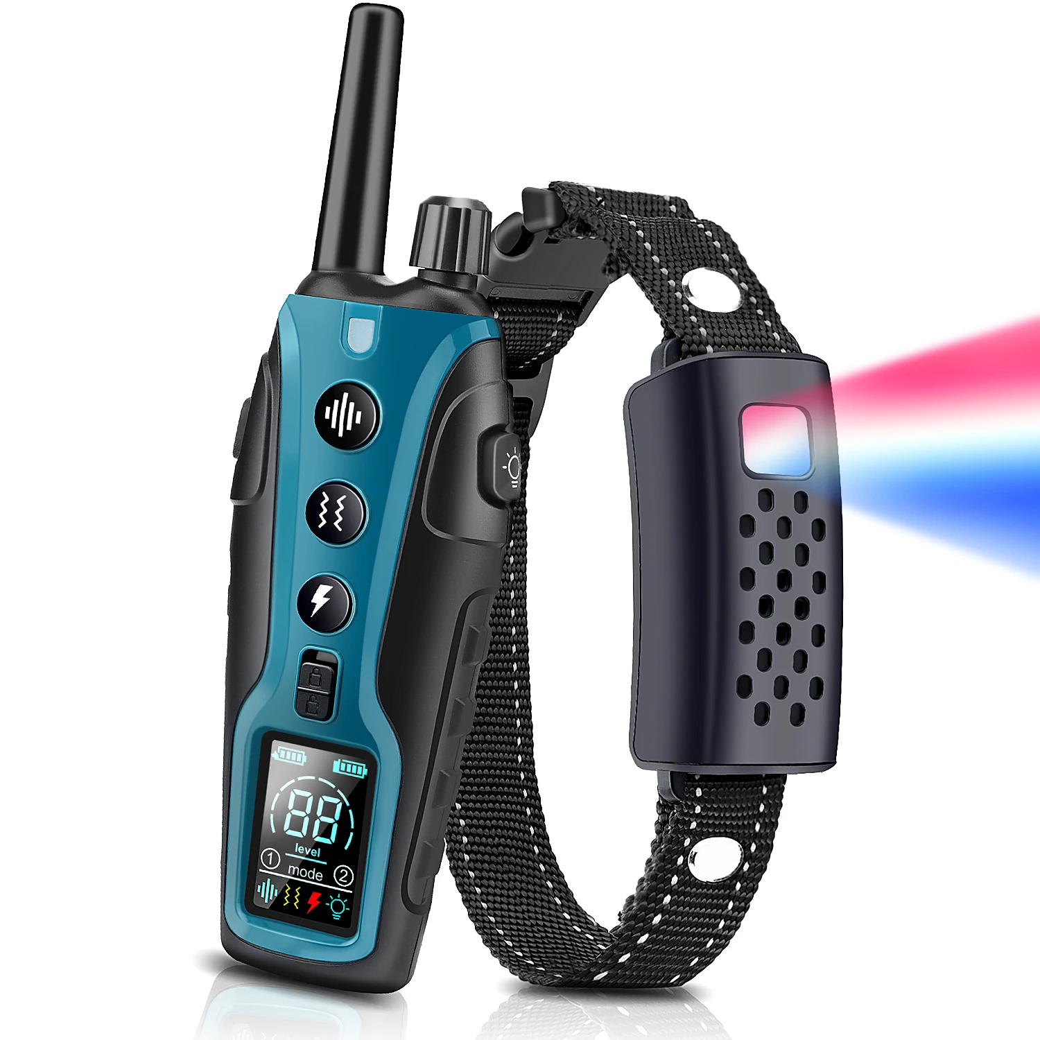 3280FT Pet Dog Training Shock Collar 3 Training Modes Beep Vibration Shock Flash Light Safety at Night Dual Battery Display