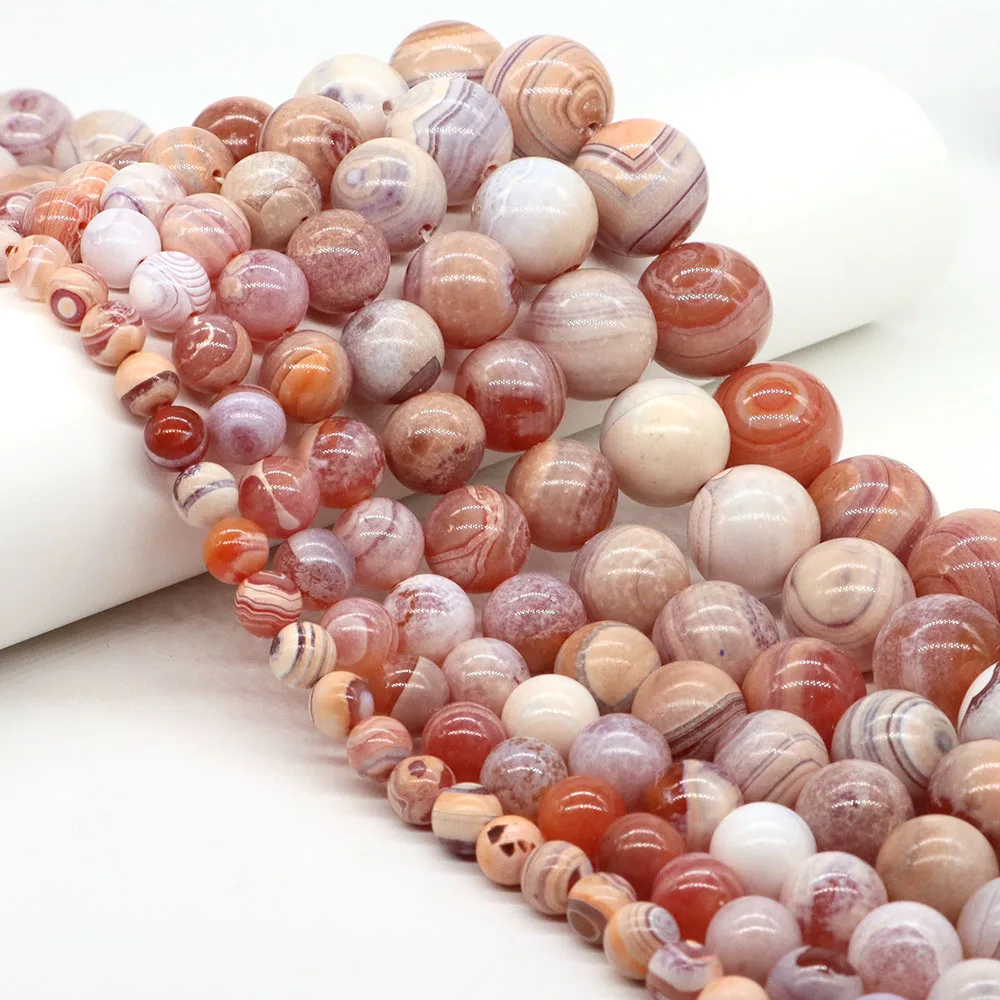 6/8/10/12/14/16/18/20mm Striped Agate Beads Natural Stones Round Loose Spacer Gems Bead for Jewelry