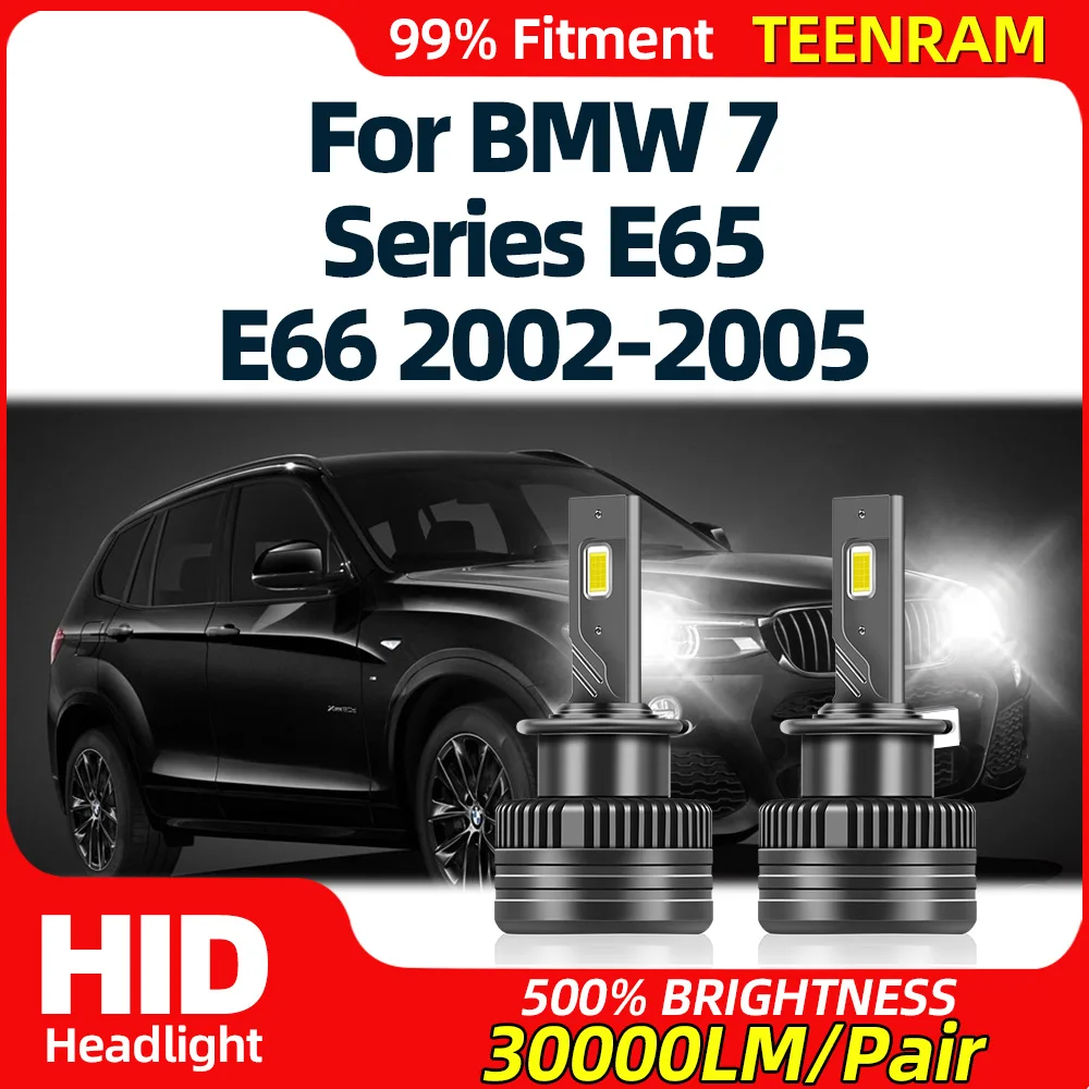 120W LED Headlights Bulbs 30000LM 1:1 HID Xenon Lamps 6000K Plug&Play Auto Lights For BMW 7 Series E65 E66 2002 2003 2004 2005