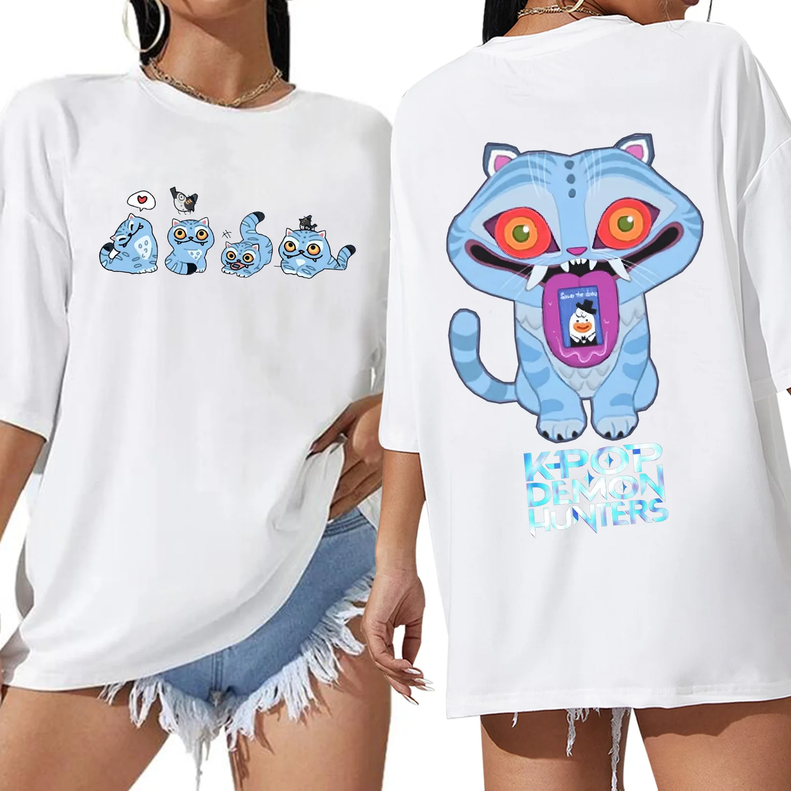 Kpop Demon Hunters T-shirt Kids Cartoon Anime Meme Print Kleding Ronde Hals Basic Jongens Tops Casual Shirts Gift