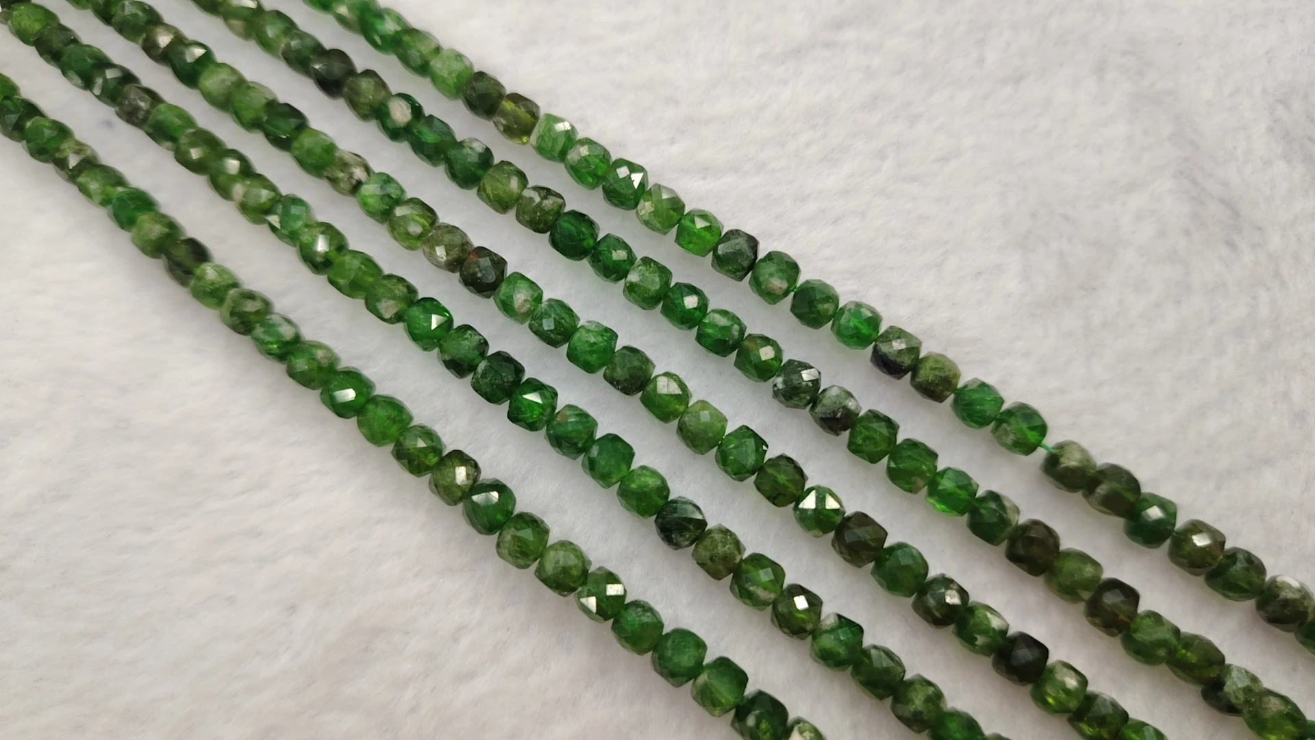 Natural Diopside Square Cut 3x3mm/4x4mm Length:39cm