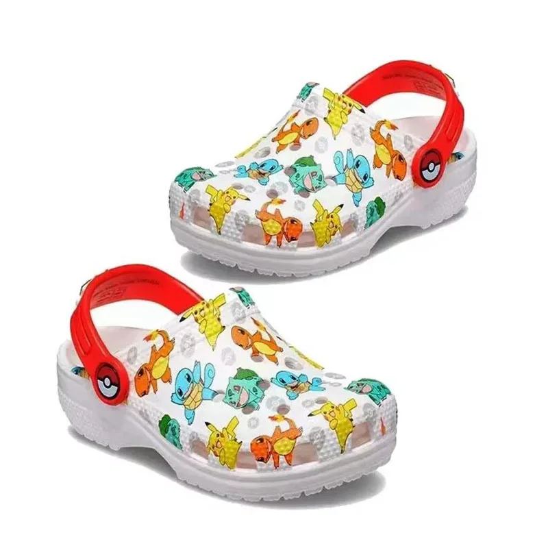 Pokemon Pikachu Squirtle Charmander Hole Sandals Slippers Sandals Kawaii Eva Anime Home Beach Shoes Summer Slippers Kids Gifts