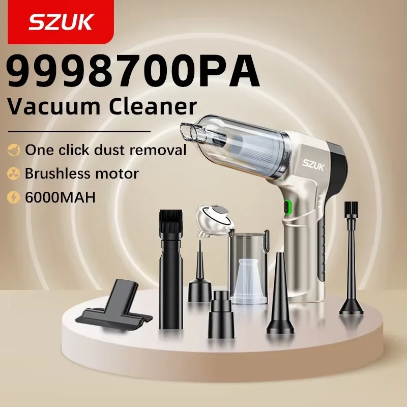 SZUK Wireless Car Vacuum Cleaner One-Button Dust Pouring Mini Vacuum Cleaner Portable Handheld Vacuum Cleaner for Car and Home