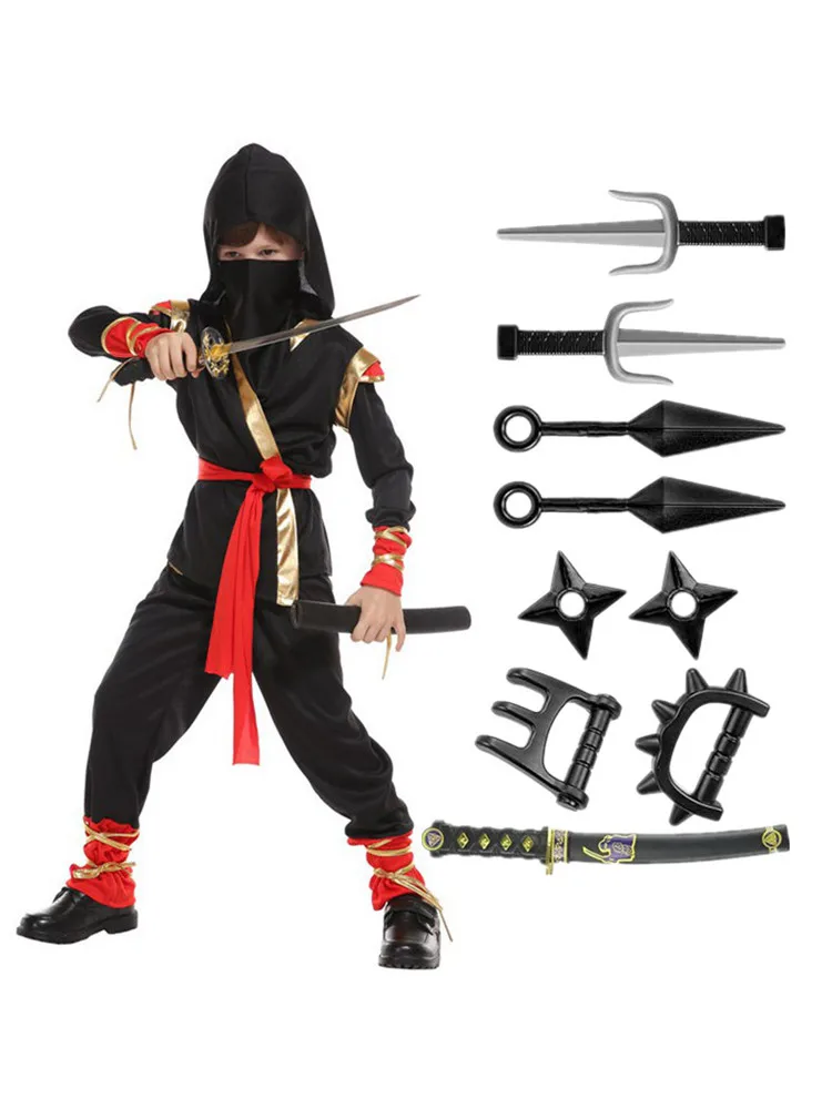 Halloween-Ninja-Kostüm für Kinder, Ninja-Kostüm für Jungen, Teenager-Halloween-Kostüme für DressUp, Mottoparty, Ninja-Spielzeug, Geburtstagsgeschenk