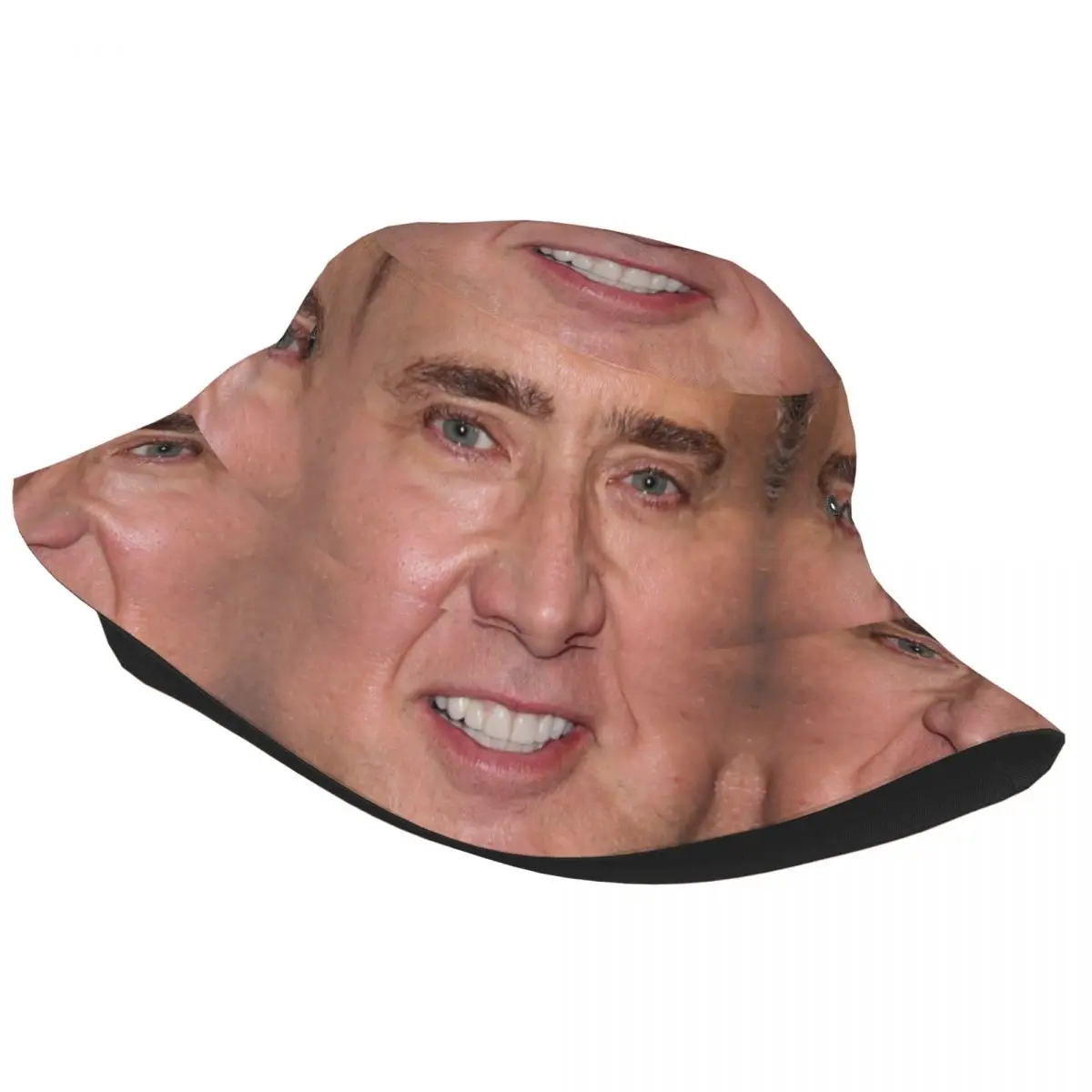 Customization Travel Headwear Nicolas Cage Face Bucket Hat Streetwear Hats Nicolas Cage Funny Faces Ispoti Lightweight Fishing