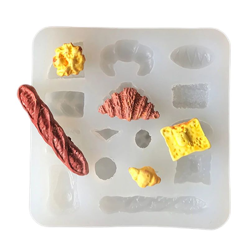 Mini Bread Biscuit Cake Silicone Mould For Clay Food Mold DIY Kitchen Resin Accessories Toy Dollhouse Miniature Accessories