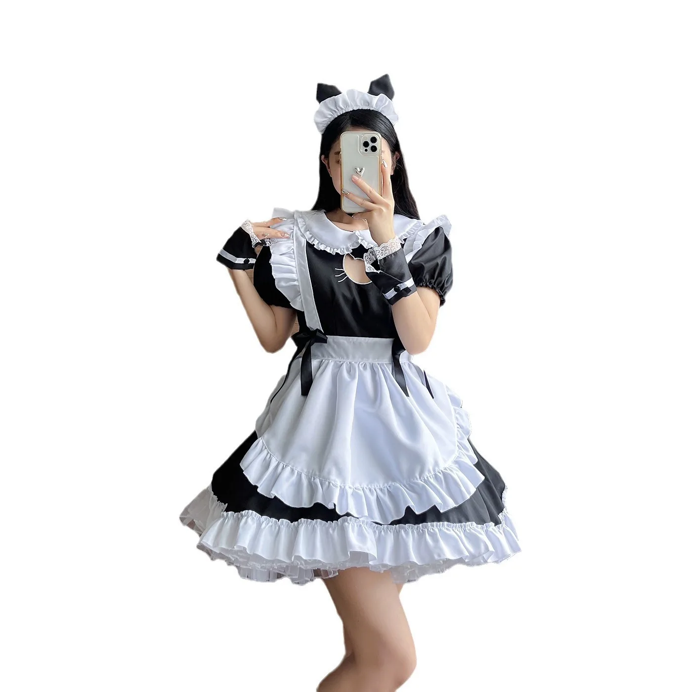 Costume da cameriera ricamato scava fuori vestito da servo da donna Performance orm Costume tradizionale cinese di scena da donna