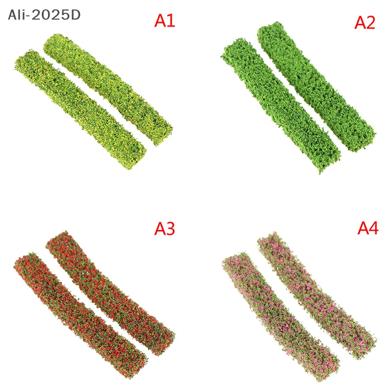 2PCS Shrub Strips Green Sand Table Miniature Model Simulation DIY Materials Grass Fence For Outdoor Indoor Building