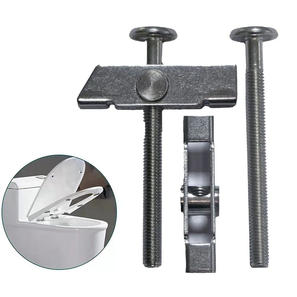 Toilet Seat Installation Hardware Washer Silver Toilet Seat Bolts Complete Set Of Bolts Easy Installation Rust-proof Material
