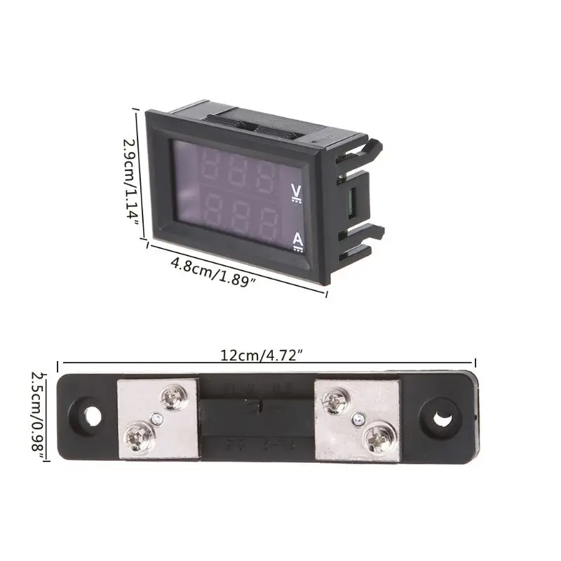 Digital 0,28 pulgadas para voltímetro amperímetro para 100V 50A, medidor corriente voltaje, fuente para