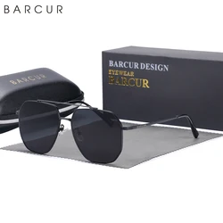 BARCUR Original Business Sunglasses Man Polarized Square Sun Glasses Women Simple Classic Flat Lens Shades Eyewear Gafas De Sol