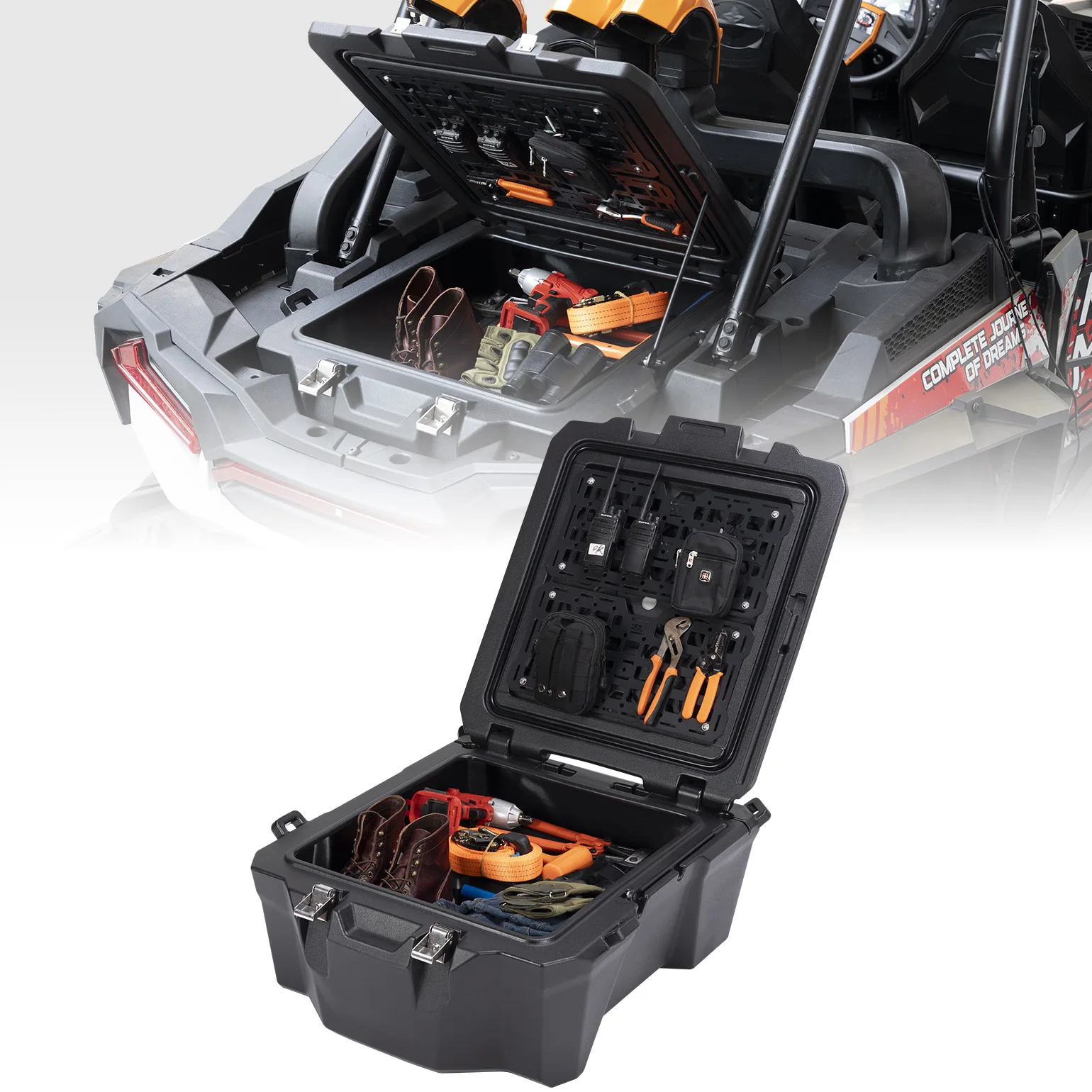 

RZR UTV 100L Rear Cargo Bed Box Storage Container Compatible with Polaris RZR XP 1000 / XP 4 1000 RZR Turbo S 2019-2023