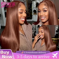 13x6 Chocolate Brown Hd Lace Front Wig Straight 13x4 Lace Frontal Wigs Human Hair 220% Density Human Hair Front Wigs For Women