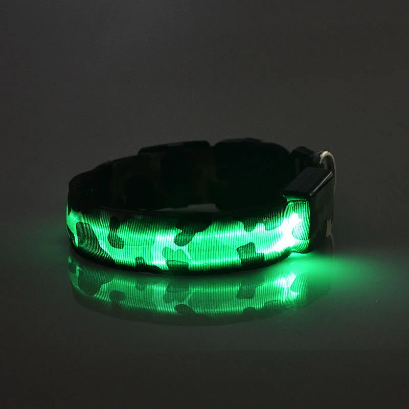 Night safe for cats and puppies USB Rechargeable dog collar light Glow shimmer Glow Bright nylon reflective LED dog collar