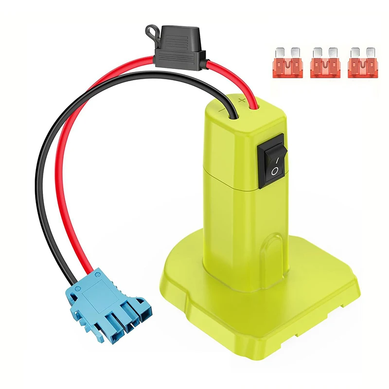 Power Wheels Adapter For Ryobi 18V Battery With Fuse Switch DIY Battery Adapter Connector For Ryobi 18V Nimh/Nicd/Li-ion Battery