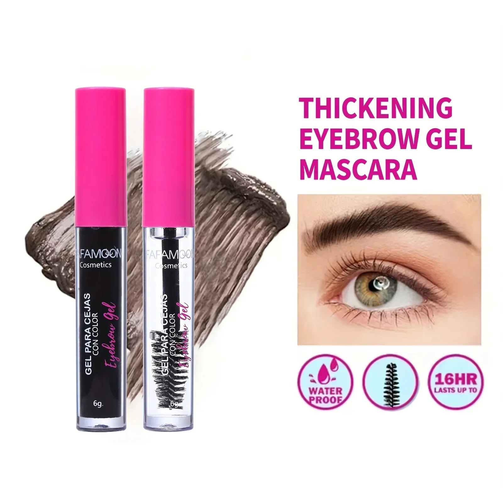 Kit de Gel pour sourcils teinté imperméable, colle pour sourcils riche Auburn et claire, maquillage pour les yeux longue durée à sculpter rapide