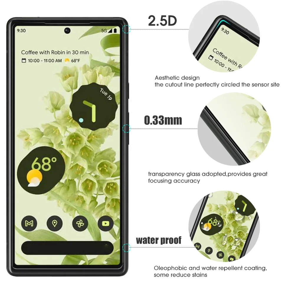 Vidrio templado curvo 3D para Google Pixel 6 7 Pro 9H, Protector de pantalla, película de lente de cámara para Google Pixel6 Pixel 6A Pixel7Pro