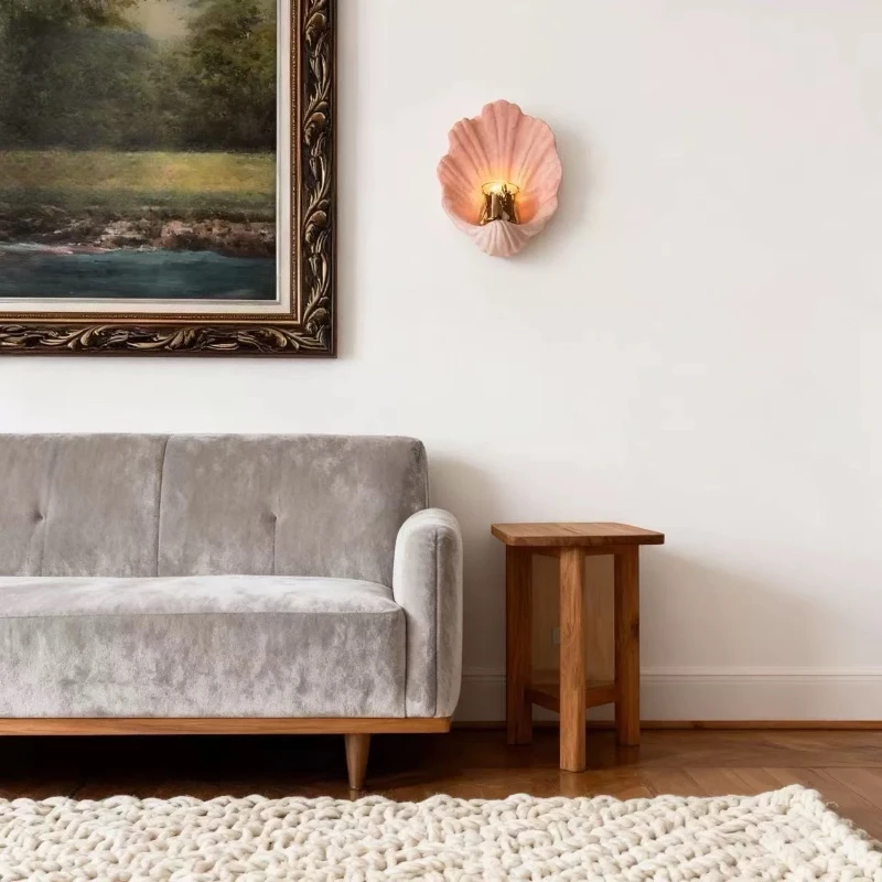 Nordic Creative Shell Shaped Wall Lamp Designer Creative Decorative Sconces Living Room Bedroom Staircase Aisle Background Light