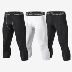 1pcs Mens Compression Pants Tights Elastic fitness Leggings Sports Baselayer Running Tights Athletic Workout Active Shorts