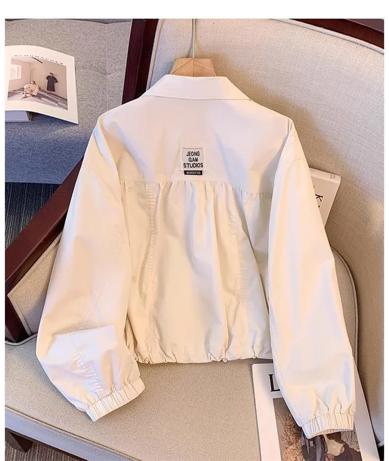 Damska kurtka wiatrówka wiosenno-jesienna krótka odzież damska codzienna kurtka bejsbolówka cienki płaszcz odzież wierzchnia damska Gabardina Mujer