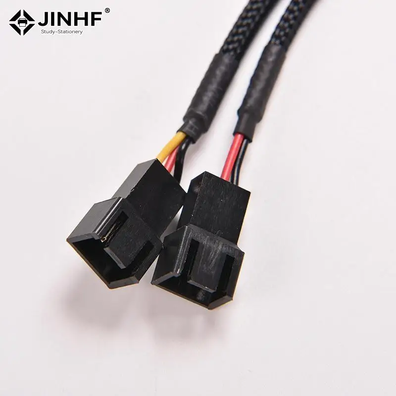 1PC 3 Pin Mainboard Power Cable Y-Splitter Female To Male Dual 3Pin PC Computer Case Fan Connect Wire Cable Adapter Convert