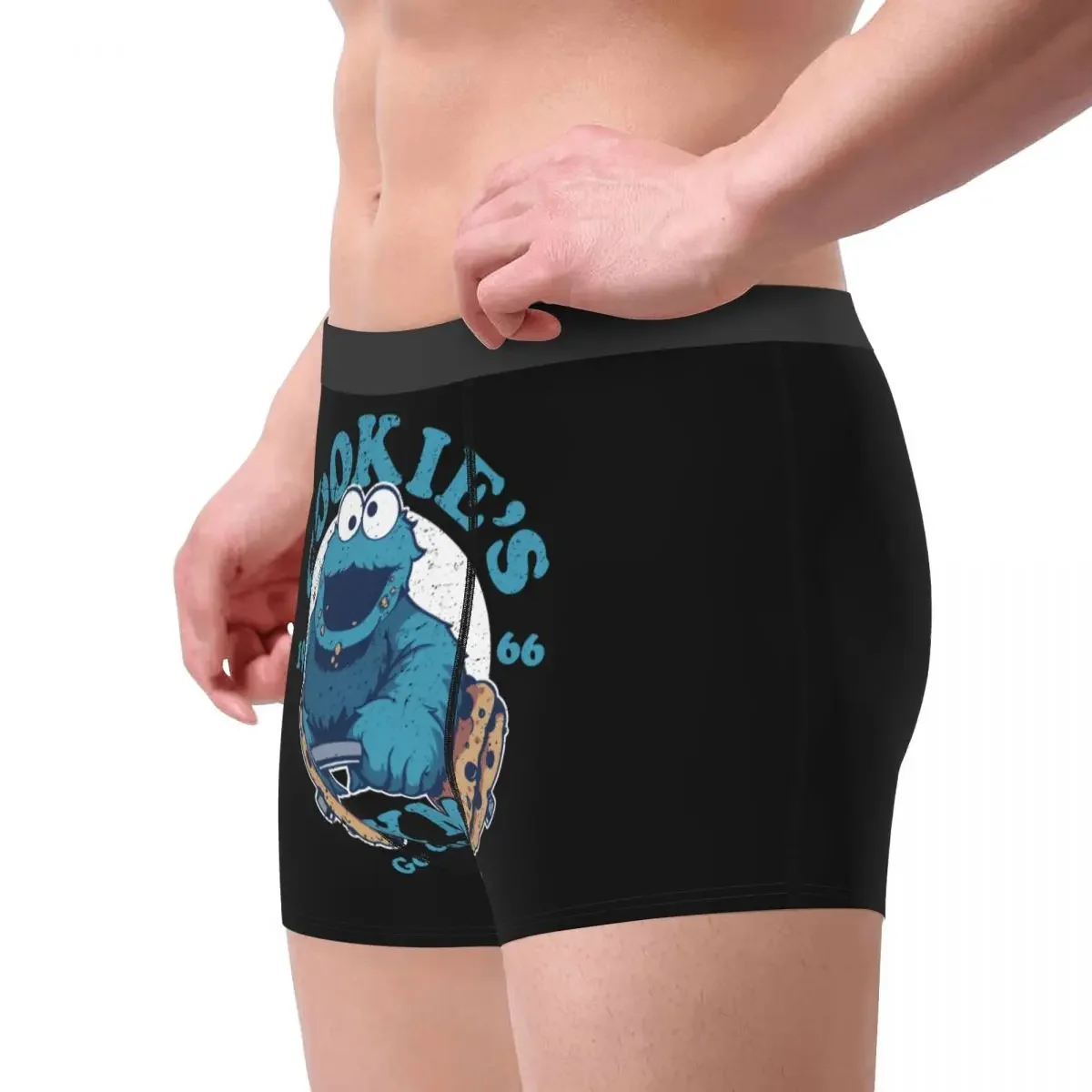 Homens Stretch Sesame Street Boxers, Roupa interior, Cuecas, Calcinhas, Cuecas, Biscoitos, Ginásio, Personalizado, Novidade