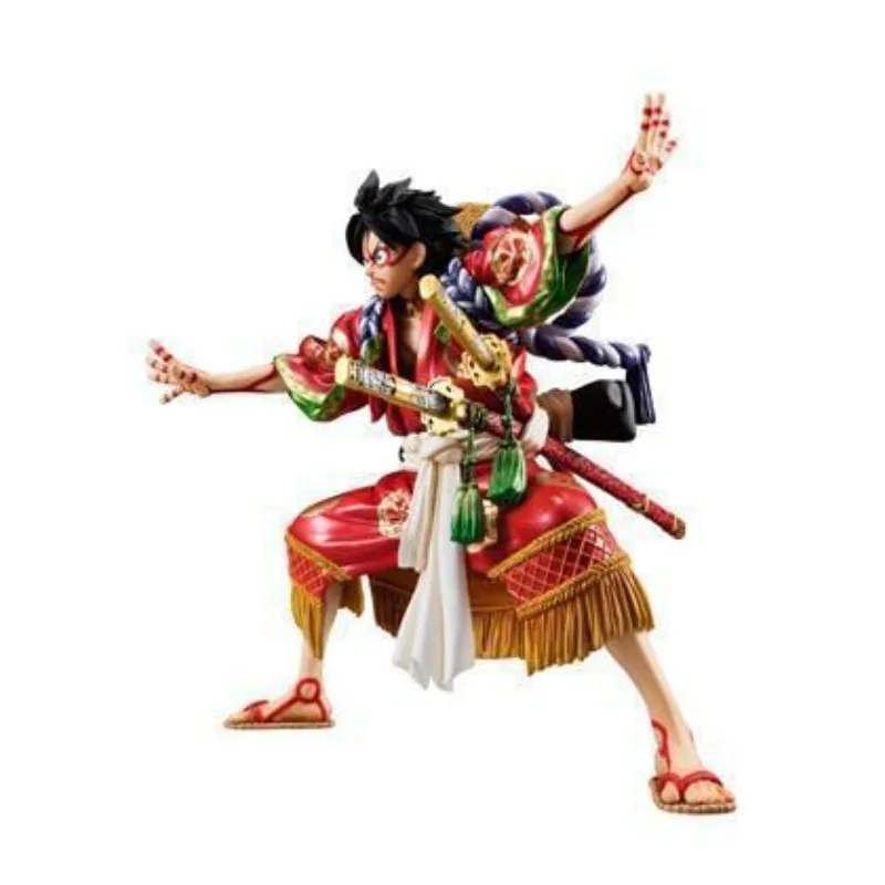 

Abime One Piece Monkey D. Luffy Pirate Land of Harmony Kabuki Kimono Luffy PVC Action Figure Collectible Model Toy Boxed